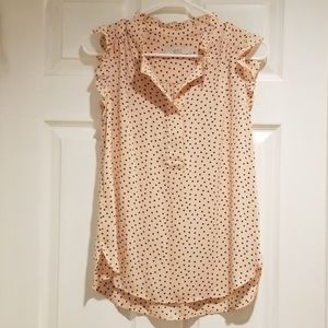 LOFT Flirty blouse with black hearts